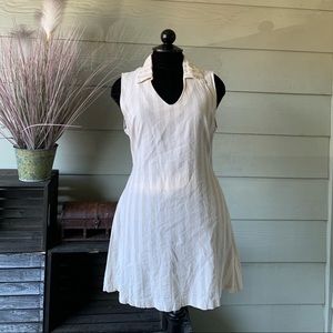 Vintage Linen Collared Tunic Mini Dress